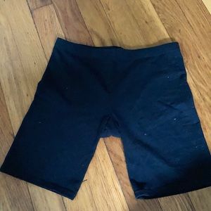 Black cotton legging shorts